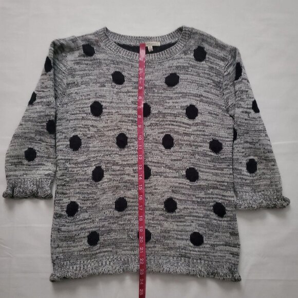 COZY Casual Women's Polka Dot 3/4 Sleeve Knit Gray Pullover Sweater Size M/L - Picture 10 of 10